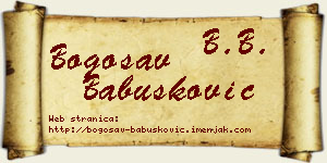 Bogosav Babušković vizit kartica